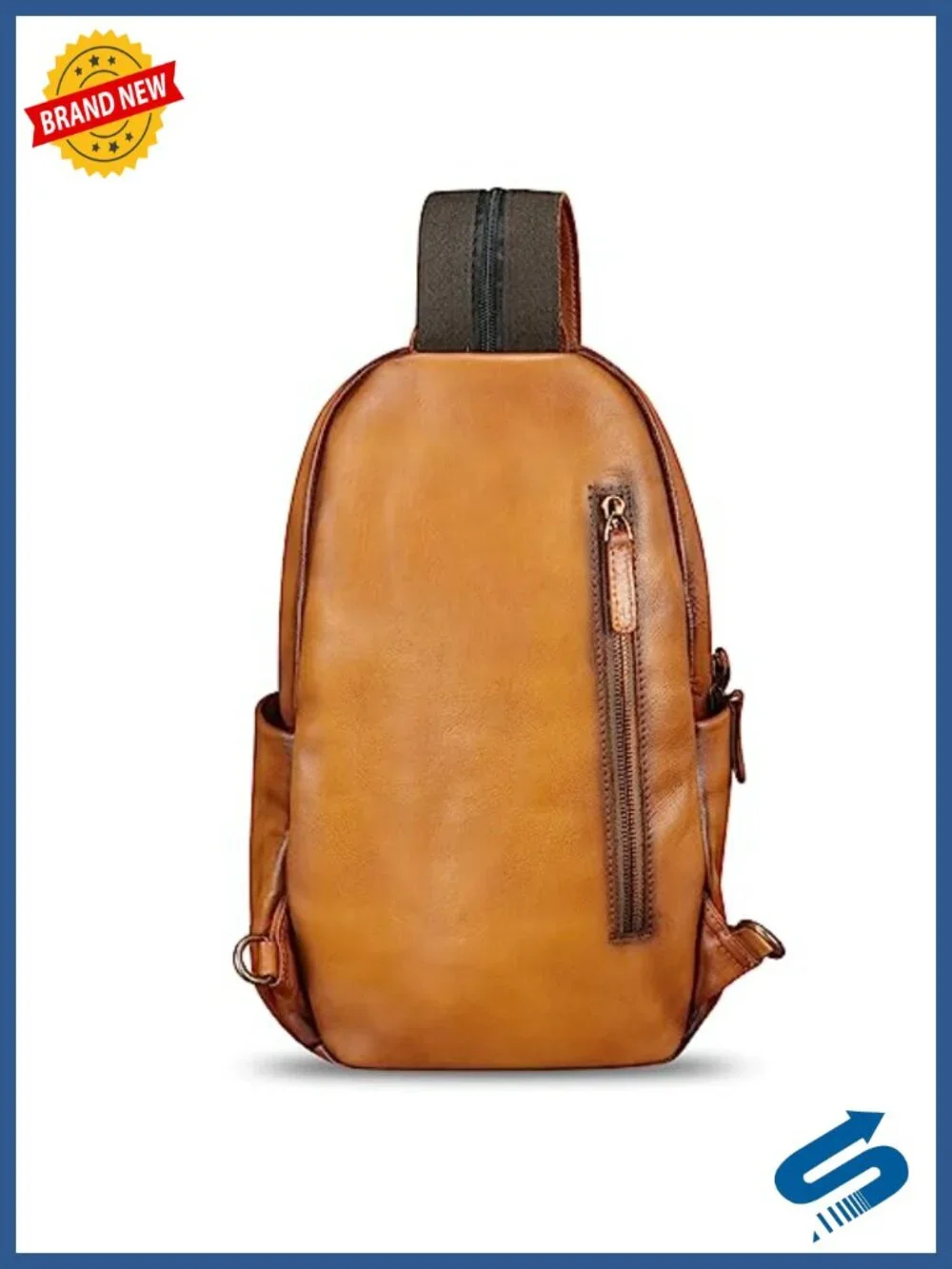 Genuine Leather Convertible Sling Bag Backpack Crossbody Shoulder Daypack